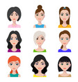 female characters set vector image