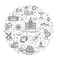 portugal travel icons set vector image vector image