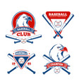 retro baseball sports badges for boys vector image vector image