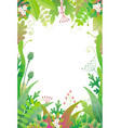 vertical floral frame with green plants vector image