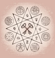 banner with grail and esoteric masonic symbols vector image
