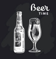 beer bottle glass black vector image vector image
