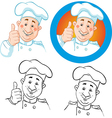 chef icon and outline vector image vector image