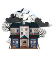 halloween abandoned house on white background vector image
