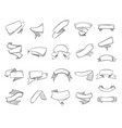 hand drawn banners pencil sketched doodle vector image