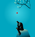 apple falling dawn to the head of a thinking vector image