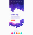 landing page design template wave origami paper vector image