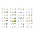 set flat line icons medicine vector image