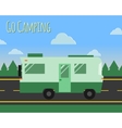 summer camp travel poster logo badge motorhome vector image