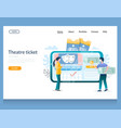 theatre ticket website landing page design vector image