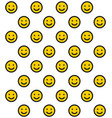 funny face seamless pattern on yellow background vector image vector image