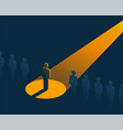 people row with one in spotlight vector image vector image