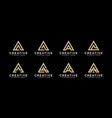 set of initial letter a logo mono line vector image vector image