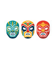 set of three luchador lucha libre mexican vector image vector image