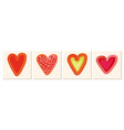 set of watercolor hearts for valentines day vector image vector image