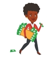 businessman with briefcase full of money vector image