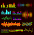 color digital music equalizer set on a dark vector image