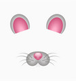 mouse ears nose and teeth photo and video filter vector image