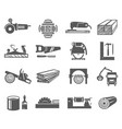 woodworking industry bold black silhouette icons vector image vector image