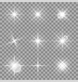 glowing star light effect collection vector image