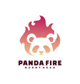 logo panda fire gradient colorful style vector image vector image
