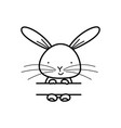 outline logo of bunny against white vector image
