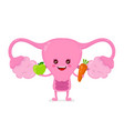 strong healthy happy uterus character vector image vector image