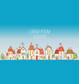 with doodle cartoon colored houses vector image