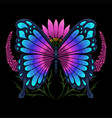 butterfly flower lavender vector image vector image