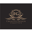 initial fg beauty monogram and elegant logo design vector image