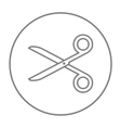 scissors line icon vector image