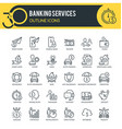 banking services outline icons vector image