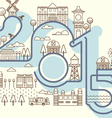 happy new years building card infographics style vector image vector image