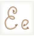 rope alphabet letter e vector image vector image