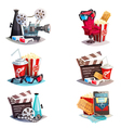 set of 3d cartoon cinema design concepts vector image