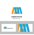 abstract logo design template with business card vector image vector image