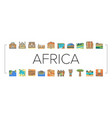 africa continent nation treasure icons set vector image