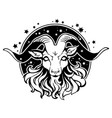 cartoon black head goat vector image