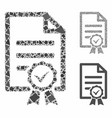 contract document mosaic icon tuberous items vector image