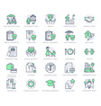 employee benefits line icons vector image vector image