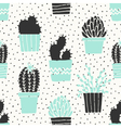 hand drawn cactus pattern vector image
