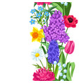 seamless pattern with spring flowers beautiful vector image