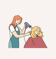 female client get hairstyle in salon vector image vector image