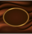 golden frame border on chocolate wavy background vector image
