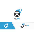 car helm and tag logo combination steering vector image