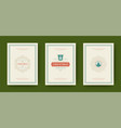 christmas greeting cards set vintage typographic vector image vector image