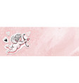 cupid with an arrow on a pink background collage vector image vector image