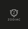 premium linear shield monogram letter z logotype vector image