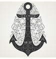 vintage hand drawn logo flourish anchor vector image vector image