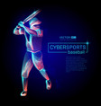abstract baseball player male figure with bat vector image vector image